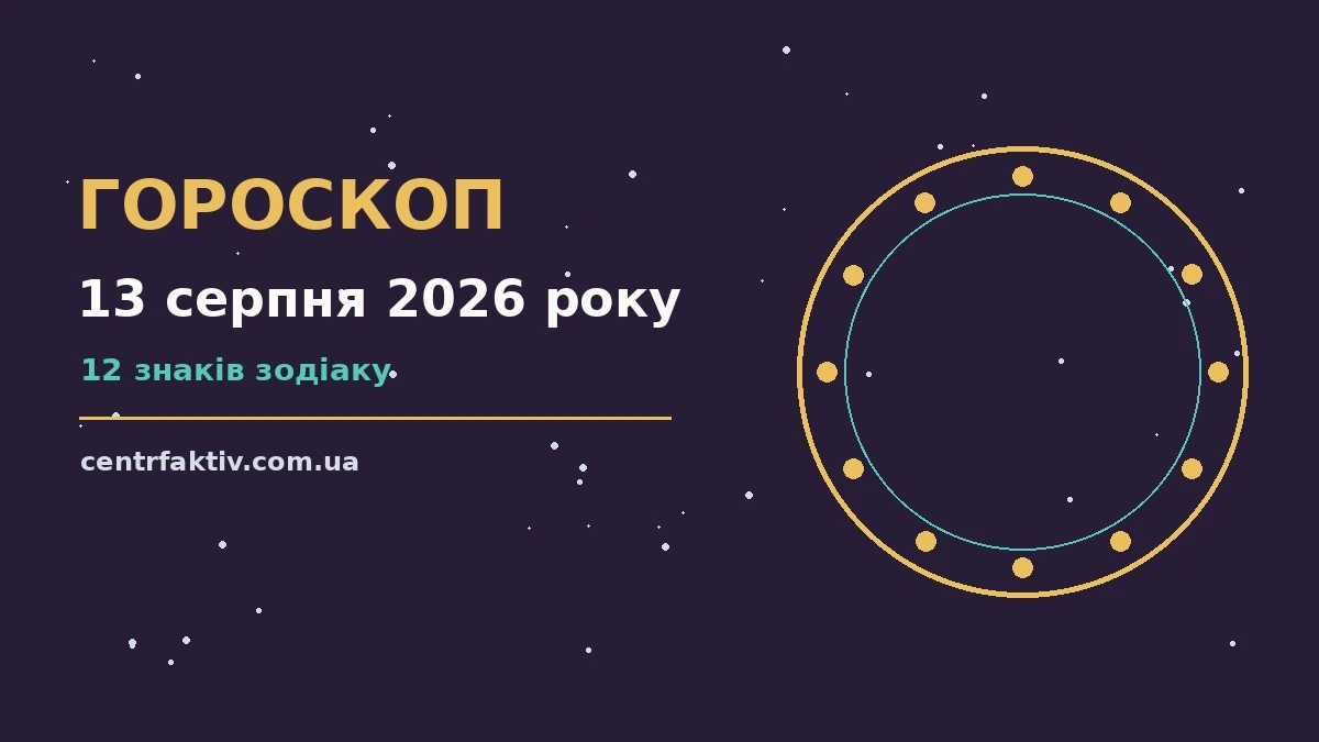Гороскоп на 13 серпня 2026 року: перспективи для 12 знаків для нових справ і розмов